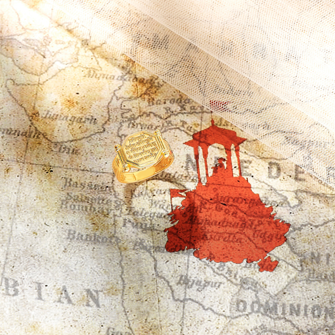 maratha mark gold men's ring