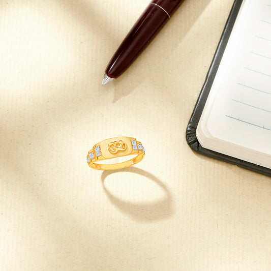 Om Essence Yellow Gold Men's Ring