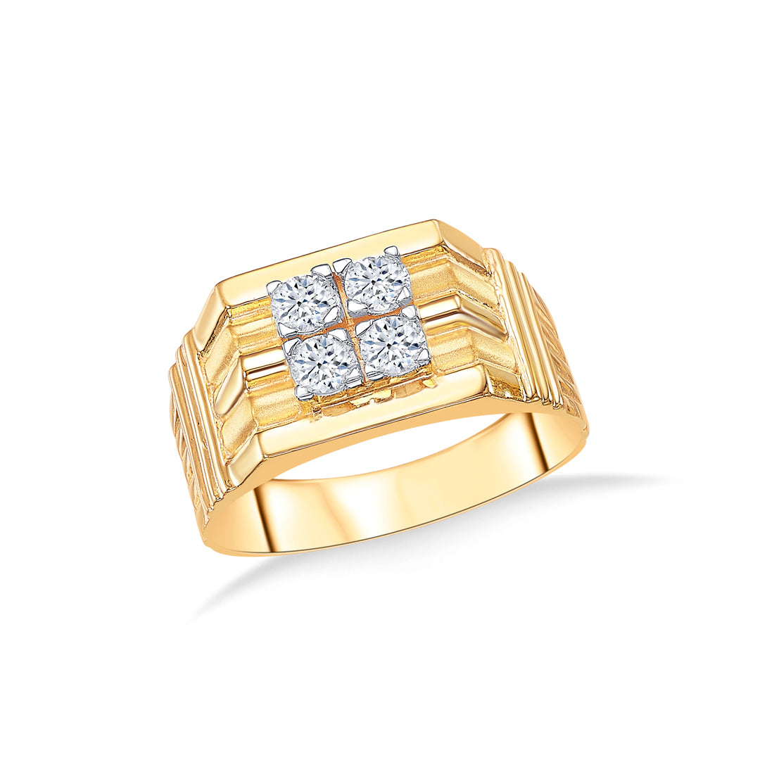 Stone Haven Yellow Gold Men's Ring