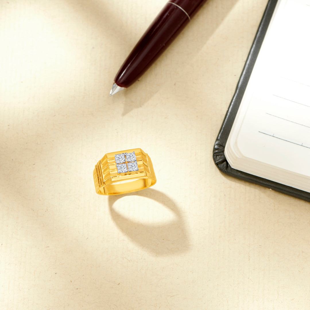 Stone Haven Yellow Gold Men's Ring