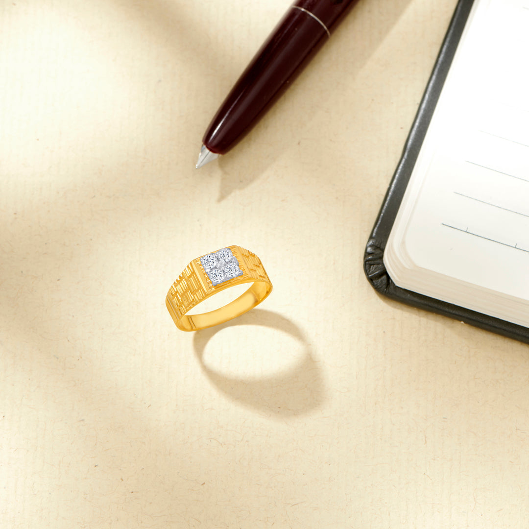 Stone Majesty Yellow Gold Men's Ring