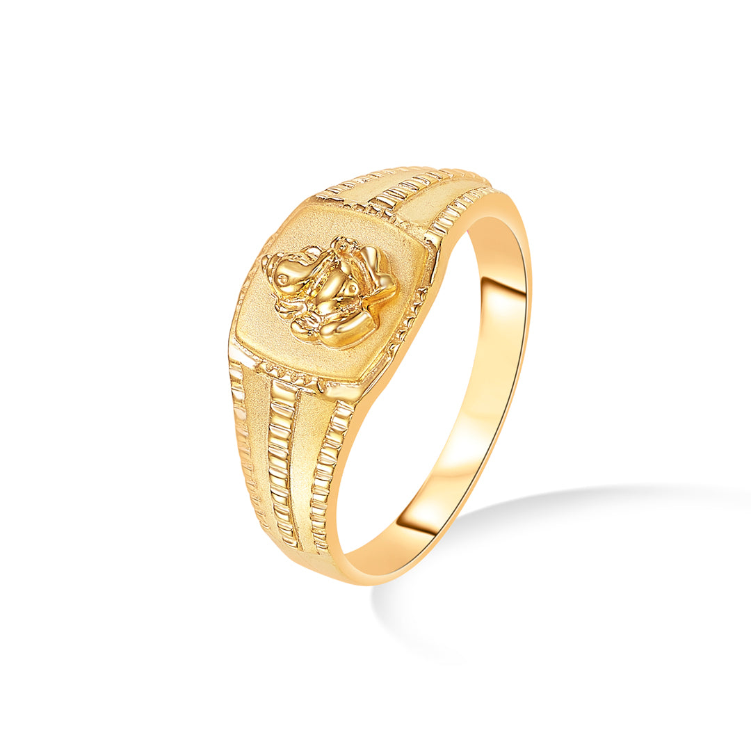 vinayak ganesha yellow gold men's ring for men