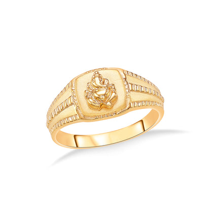 Vinayak Ganesha Yellow Gold Men's Ring For Men