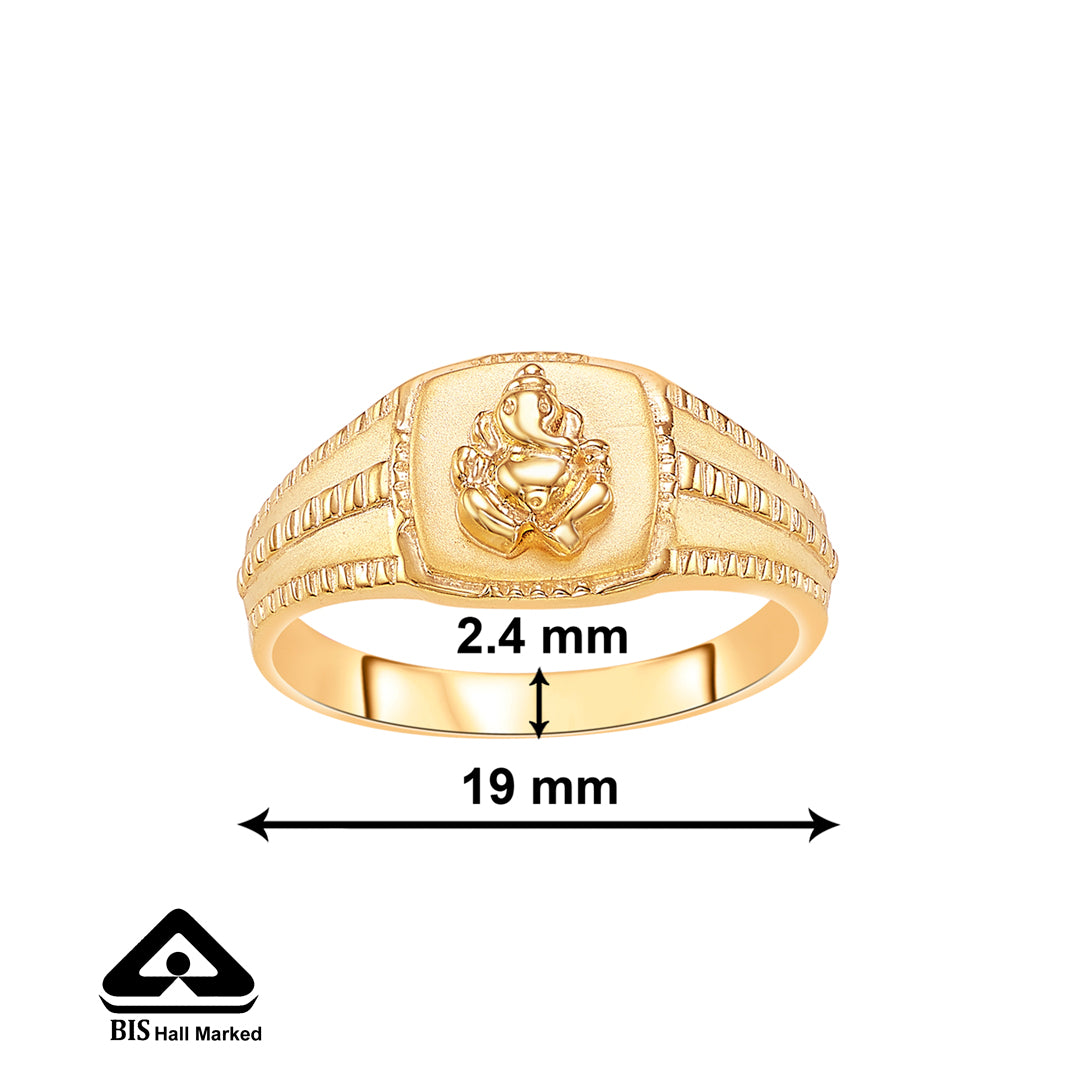 vinayak ganesha yellow gold men's ring for men