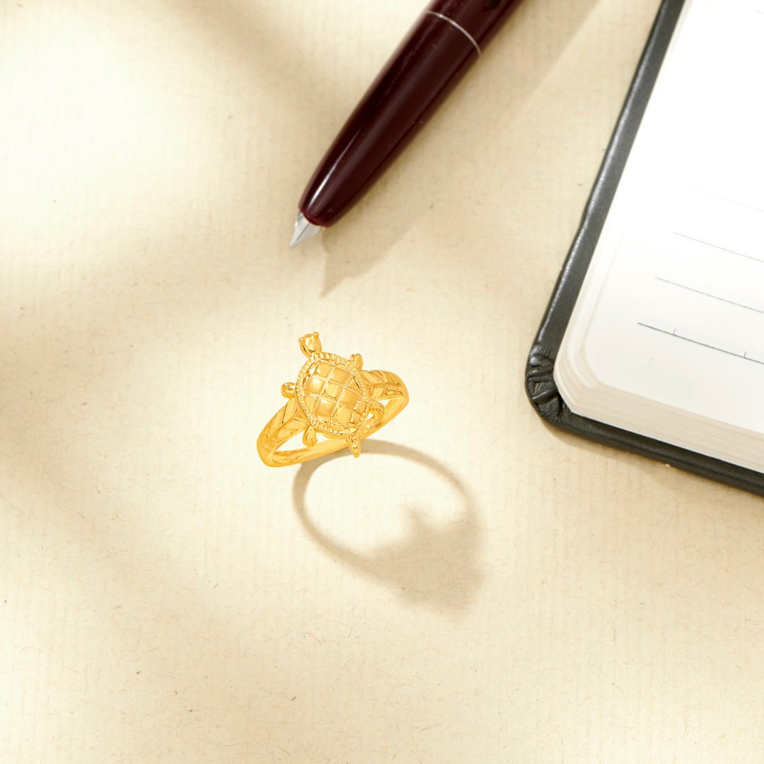 Devine Turtle Yellow Gold Men's Ring