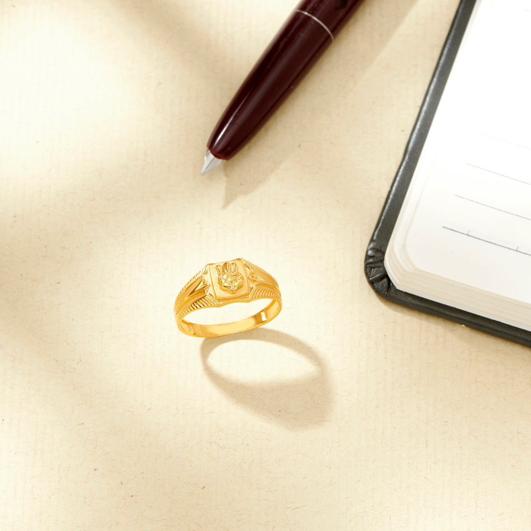 Chitamani Ganesha Yellow Gold Men's Ring