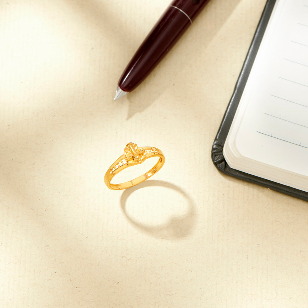 Sidhivinayak Ganesha Yellow Gold Men's Ring