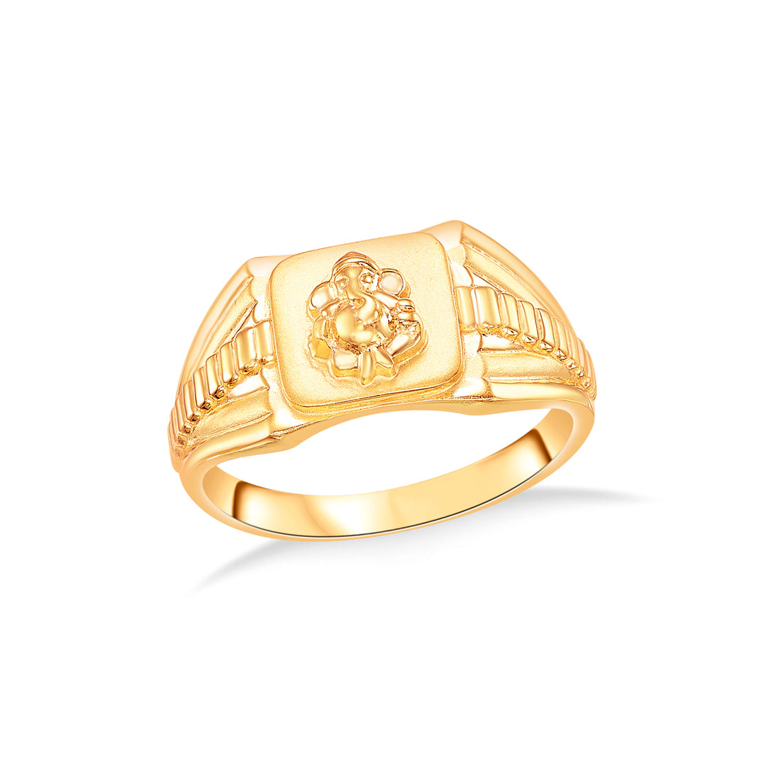 MahaGanapati Yellow Gold Men's Ring