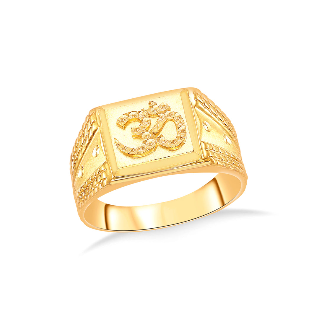 Om Serenity Yellow Gold Men's Ring
