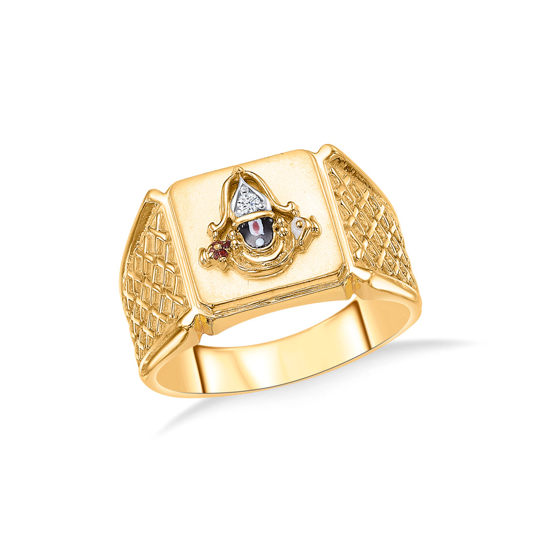 Tirupati Balaji Yellow Gold Men's Ring