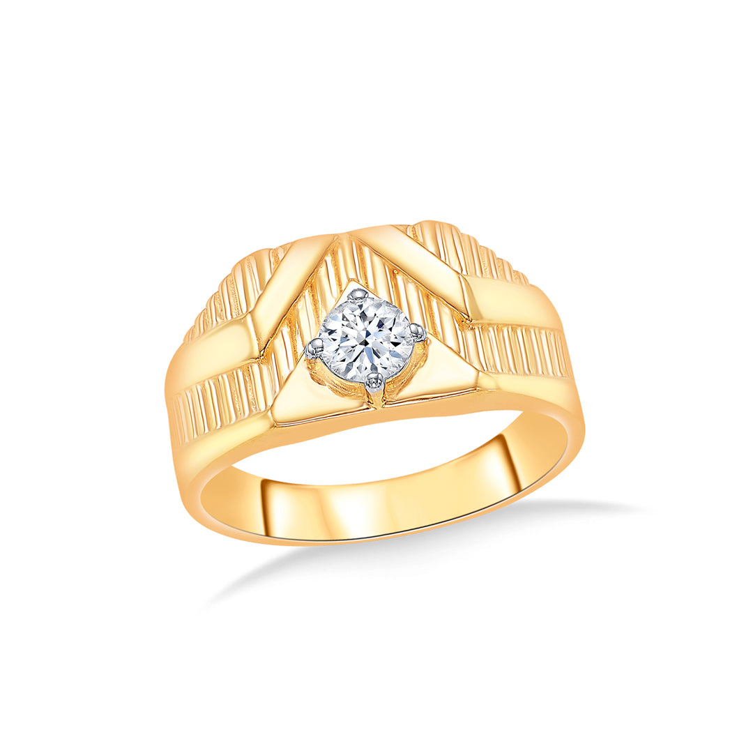 Apex Shine Yellow Gold Men's Ring