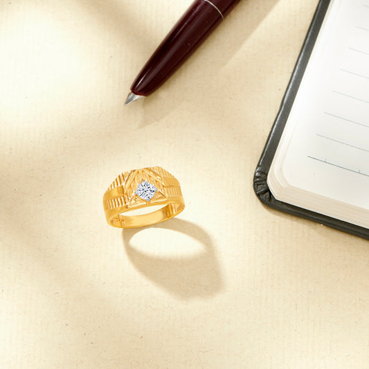Apex Shine Yellow Gold Men's Ring