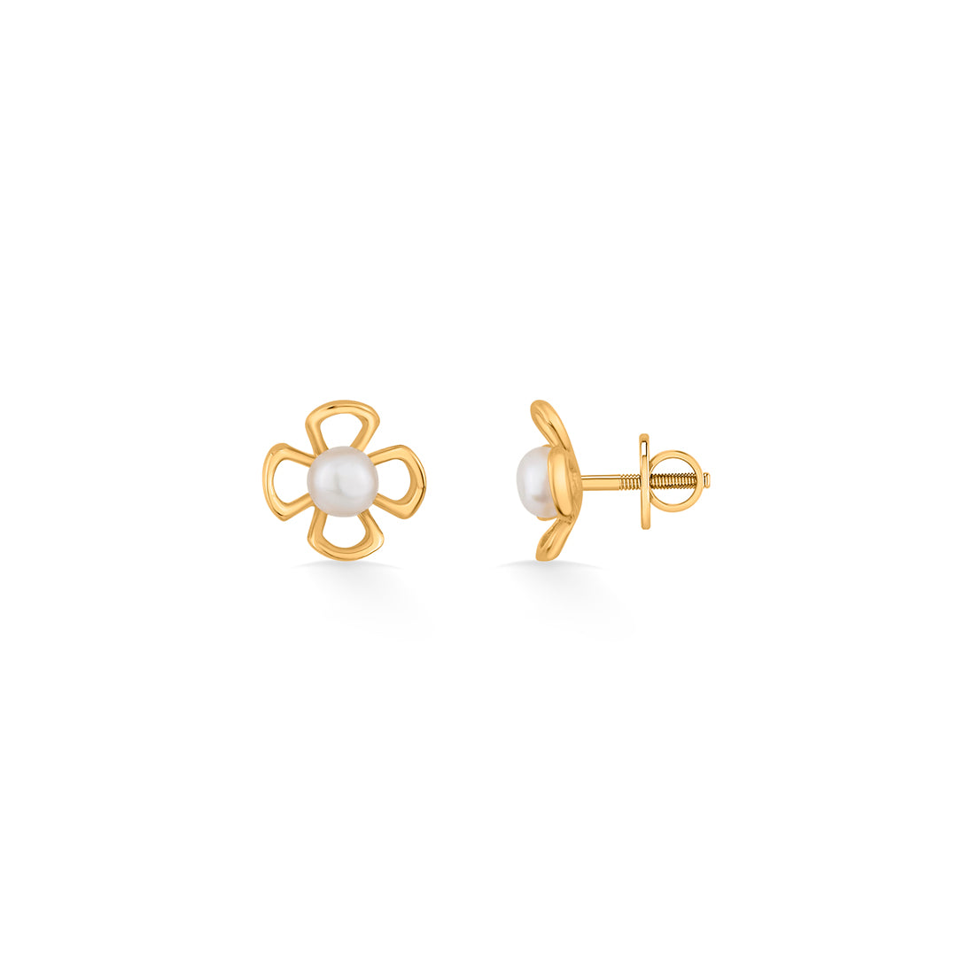 flora blossom gold stud earring for kids
