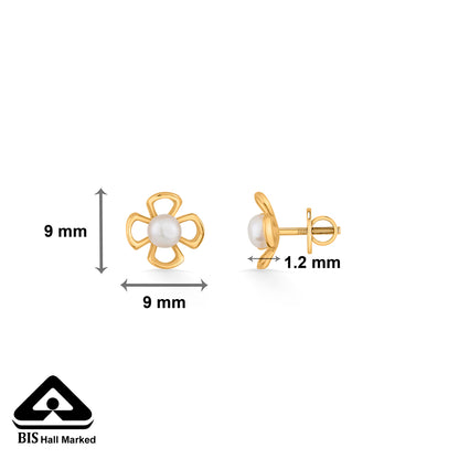 Flora Blossom Gold Stud Earring For Kids