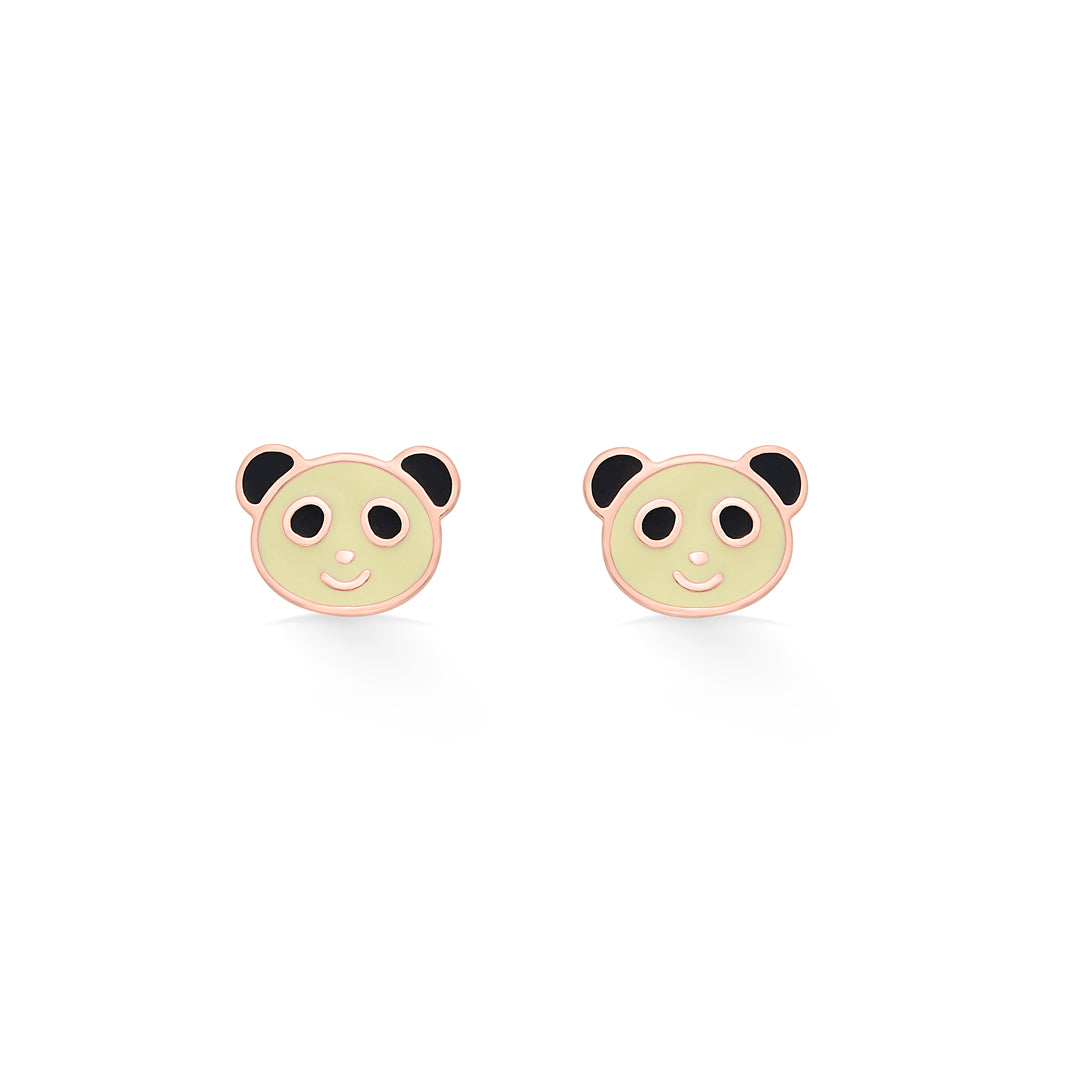 Panda Pop Gold Stud Earring For Kids