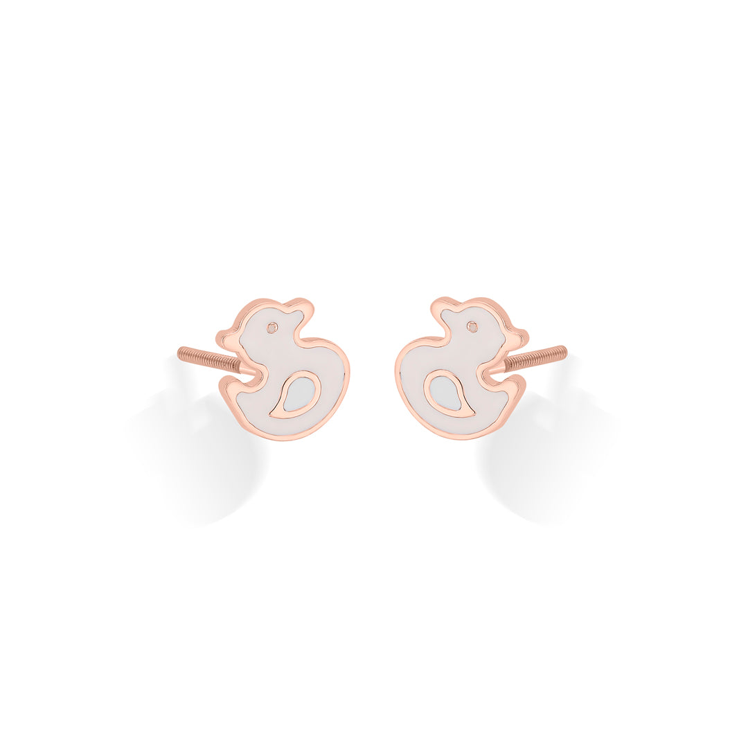 ducky delights gold stud earring for kids