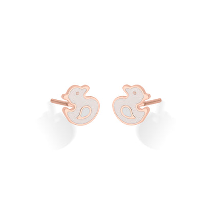 Ducky Delights Gold Stud Earring For Kids