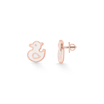 Ducky Delights Gold Stud Earring For Kids