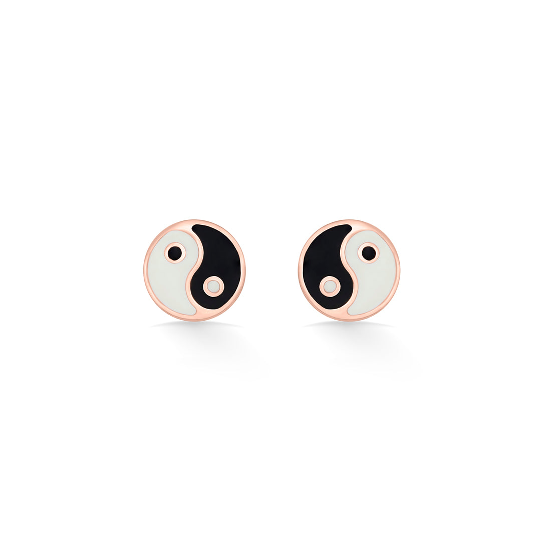 yin-yang gold stud earring for kids