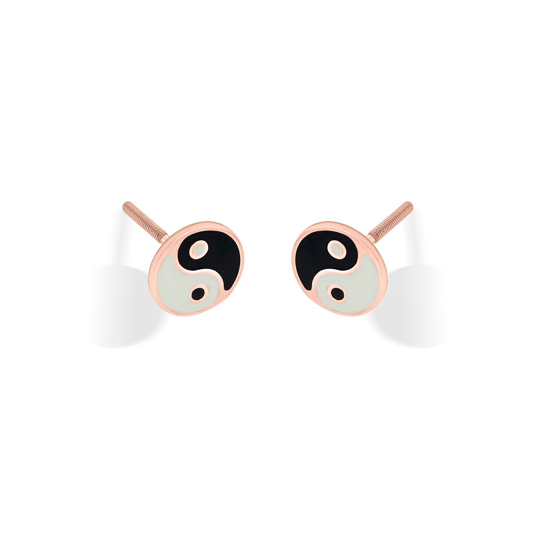 yin-yang gold stud earring for kids