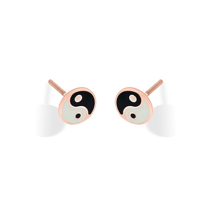 Yin-Yang Gold Stud Earring For Kids
