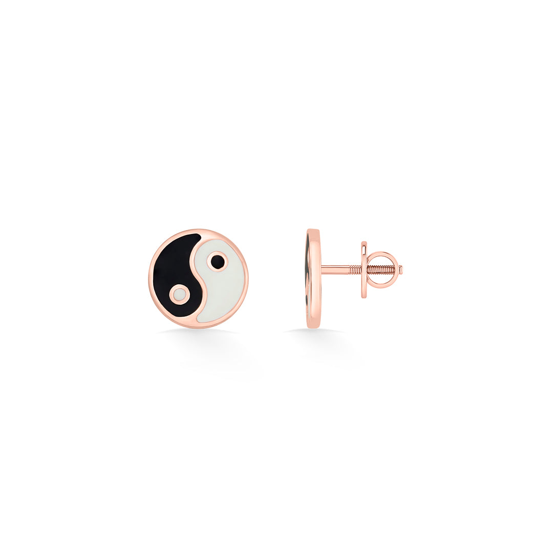 yin-yang gold stud earring for kids