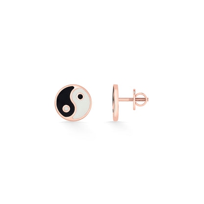 Yin-Yang Gold Stud Earring For Kids