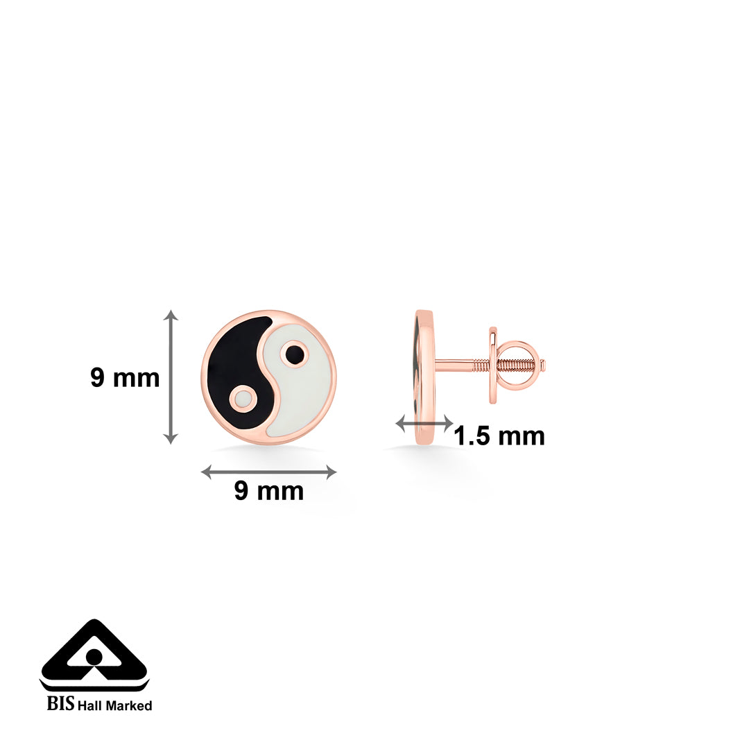 yin-yang gold stud earring for kids