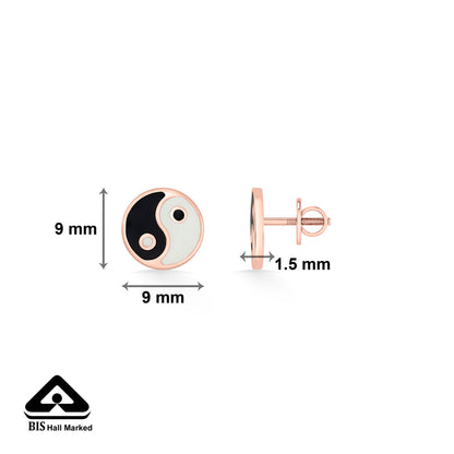 Yin-Yang Gold Stud Earring For Kids