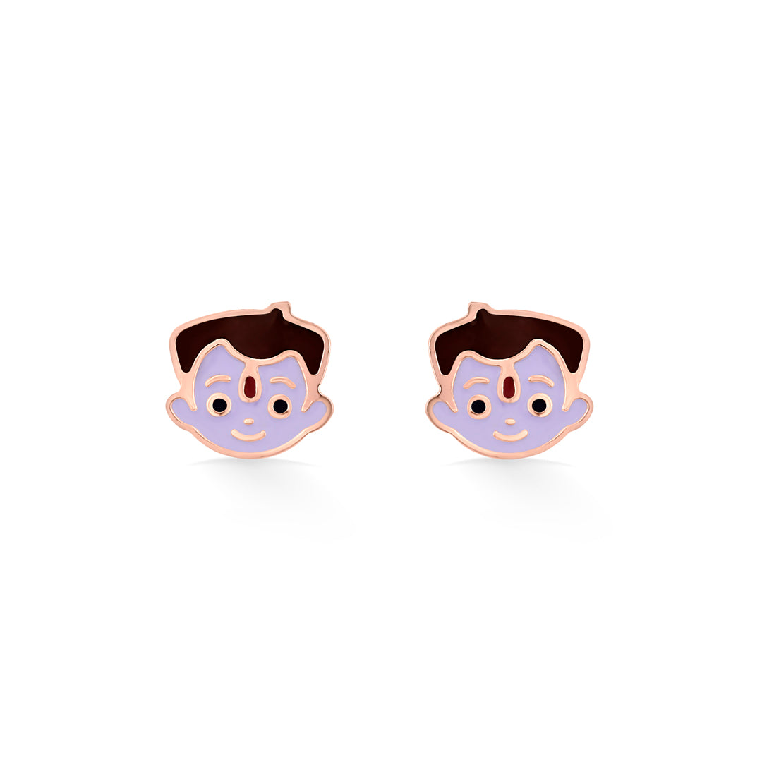Chota Bhim Gold Stud Earring For Kids