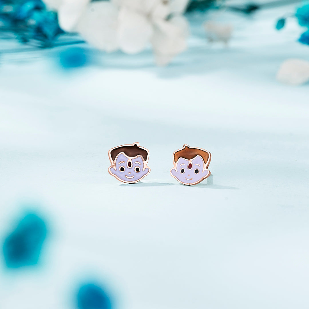 Chota Bhim Gold Stud Earring For Kids
