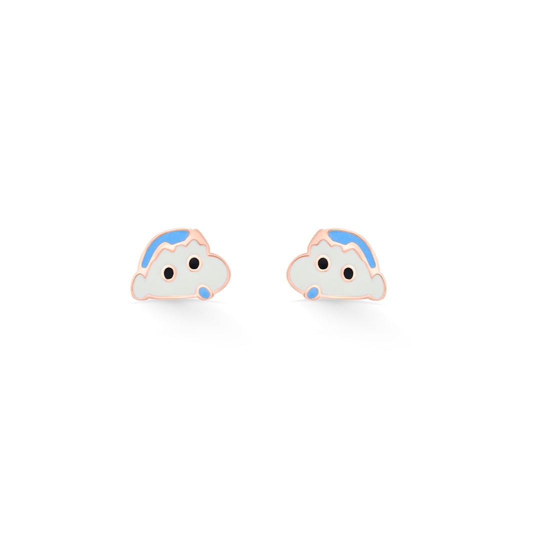 Shinchan's Mischief Gold Stud Earring For Kids