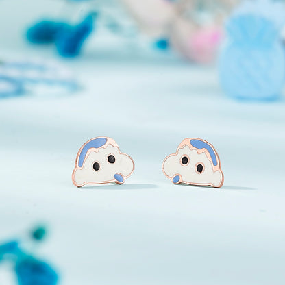 Shinchan's Mischief Gold Stud Earring For Kids