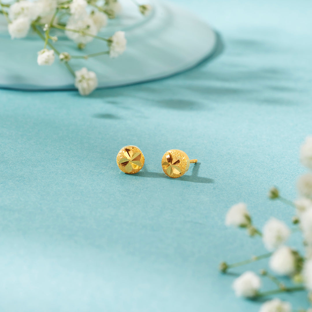 Sunny Radiance Studs Gold Earrings for Women