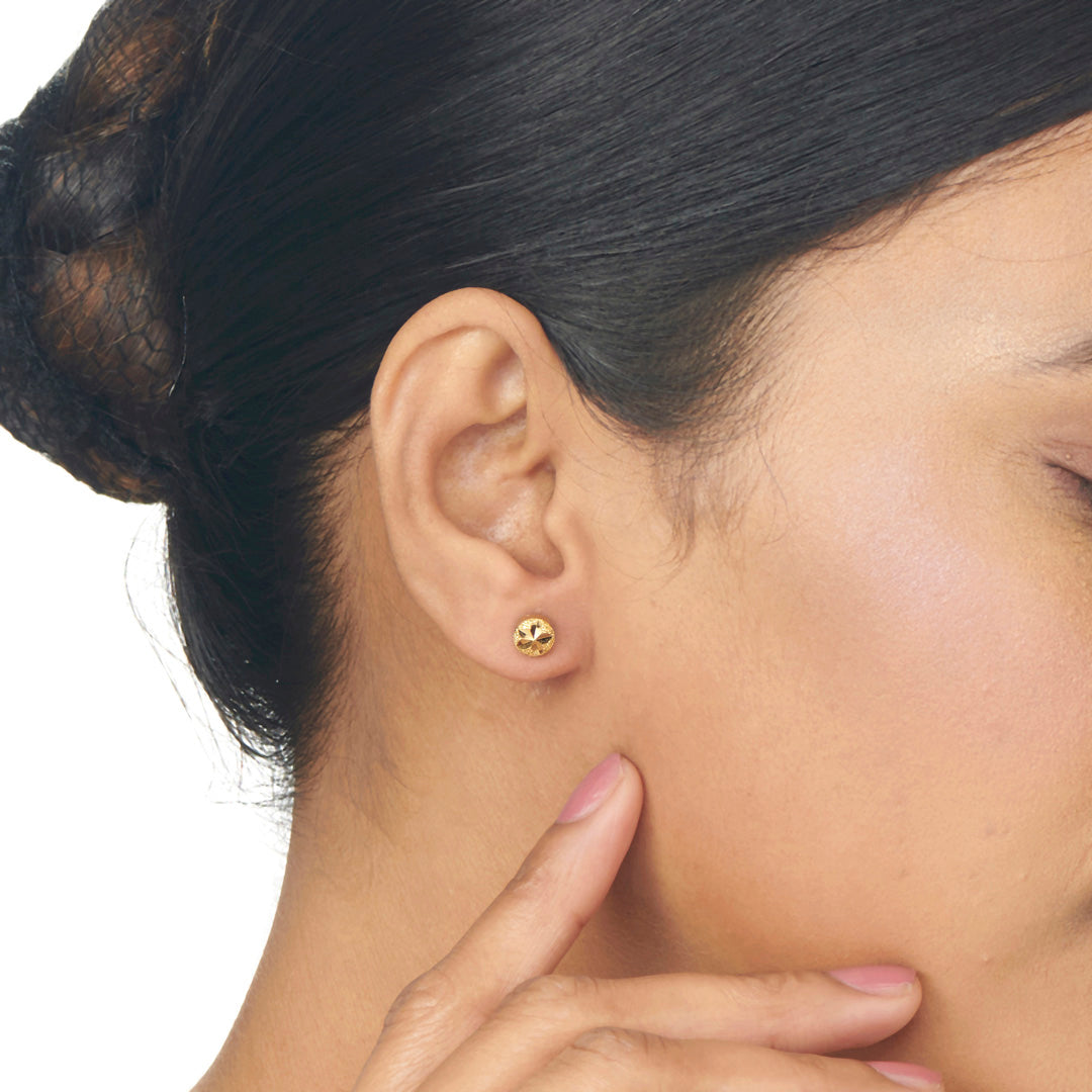 Sunny Glow Studs Gold Earrings for Women