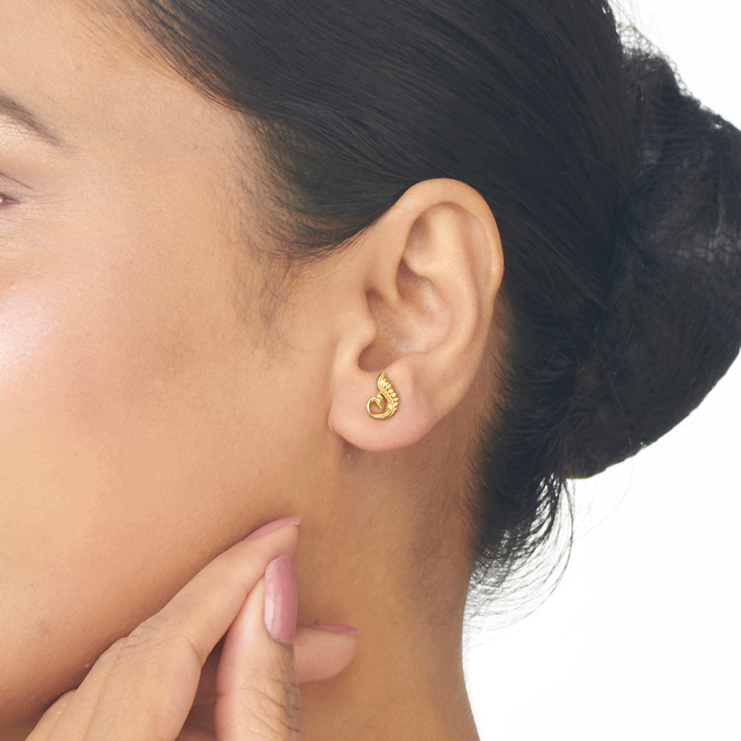 Symbol of Grace Studs Gold Earrings for Women