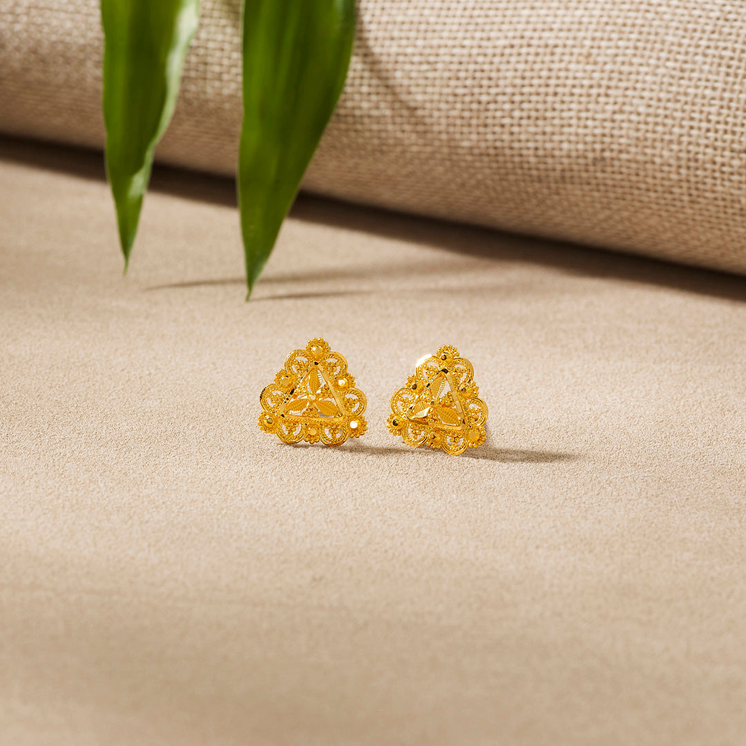 Tradita Charm Studs Gold Earrings for Women
