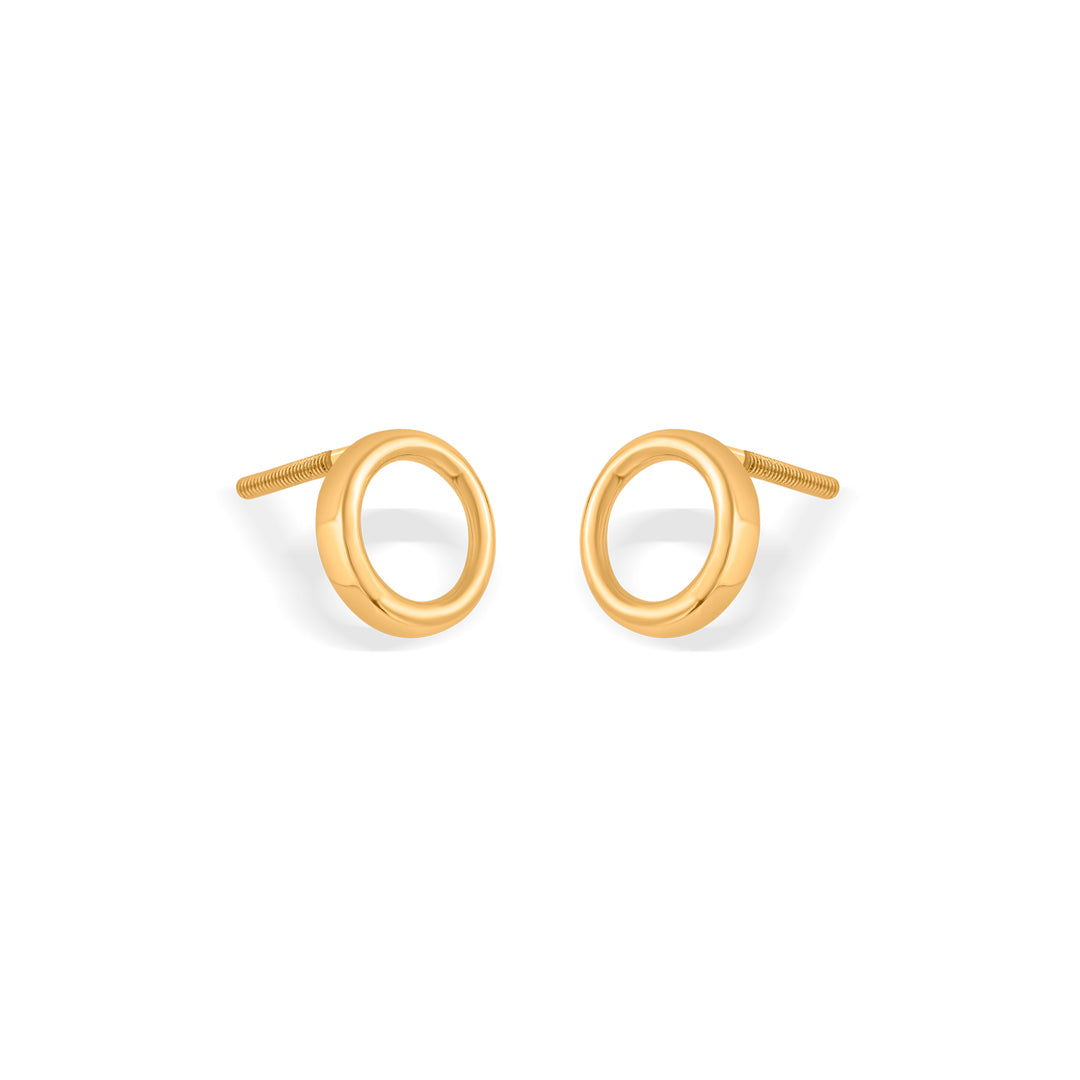 solstice charm stud gold earring