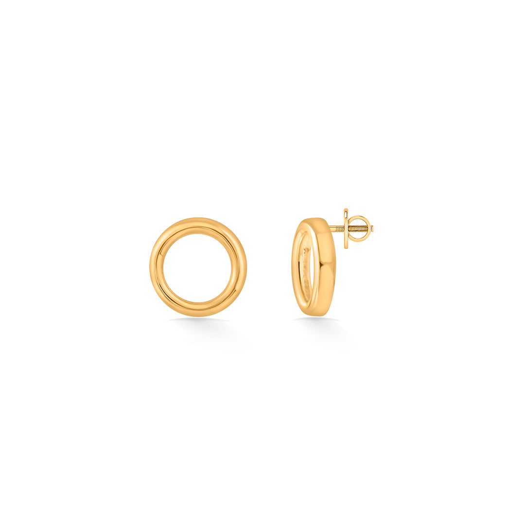 solstice charm stud gold earring