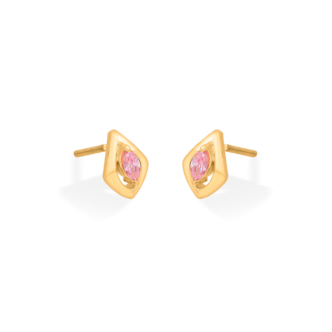 gemcage stud gold earring