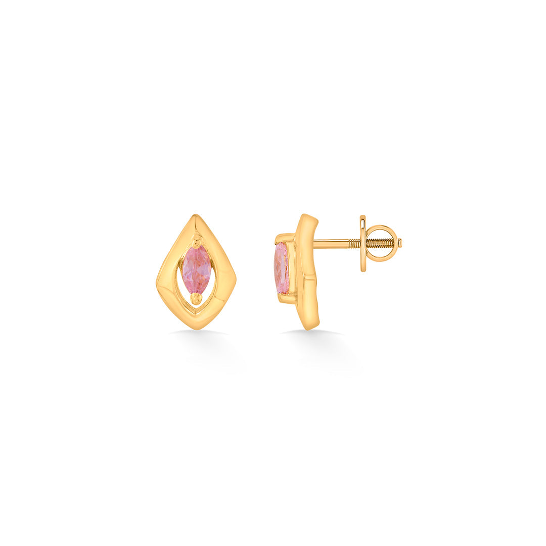 gemcage stud gold earring