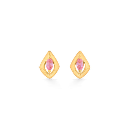 GemCage Stud Gold Earring