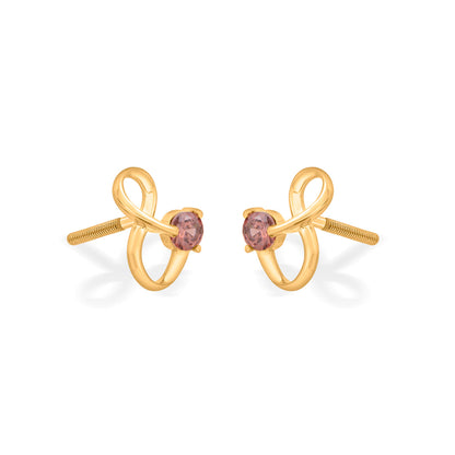 Eternal Garnet Hoop & Huggie Gold Earring