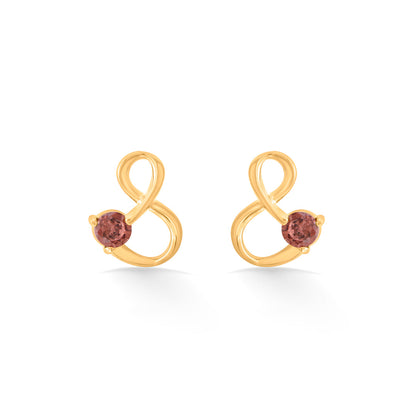 Eternal Garnet Hoop & Huggie Gold Earring