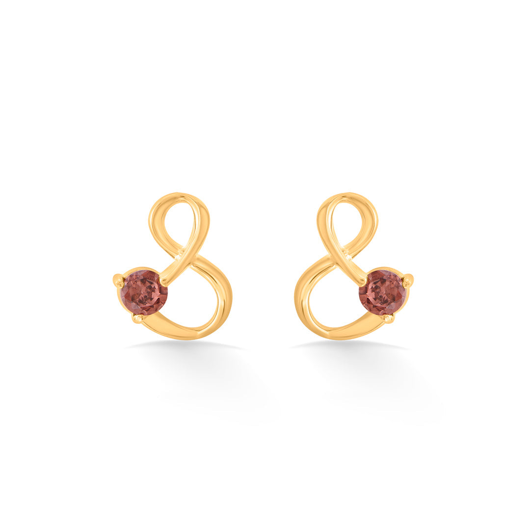 eternal garnet hoop & huggie gold earring