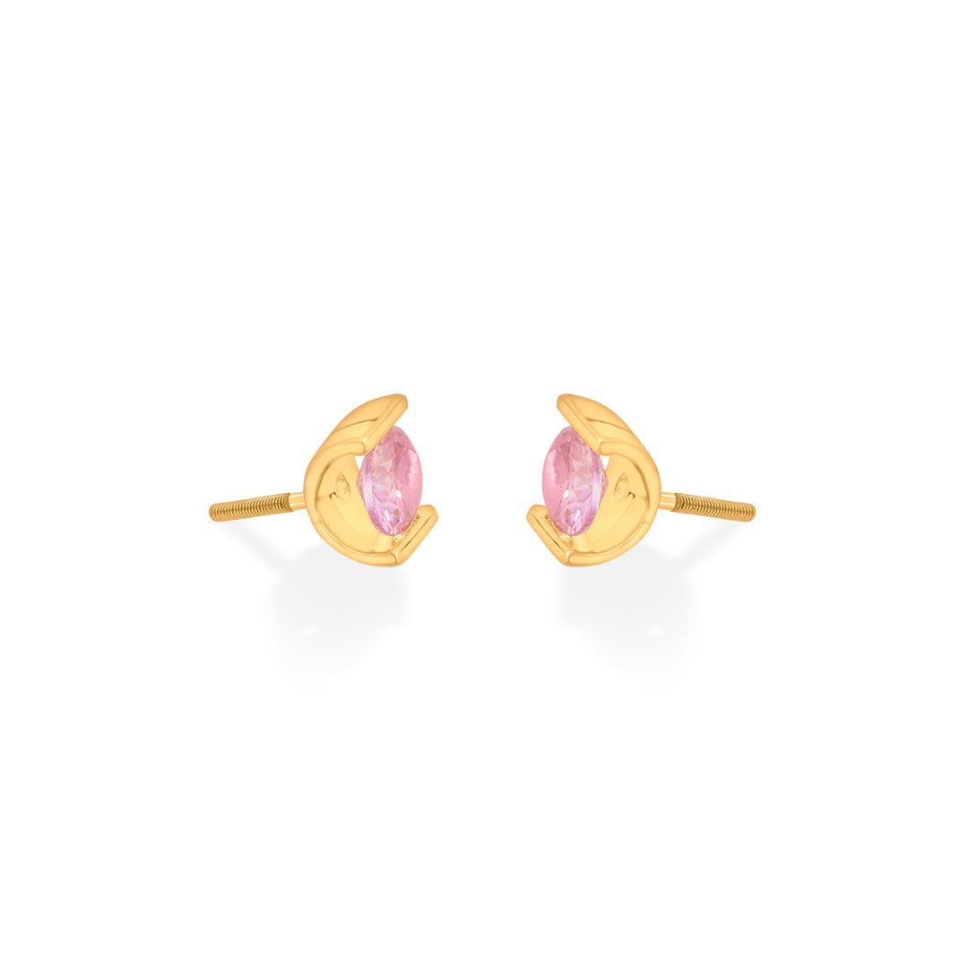 rose frame stud gold earring