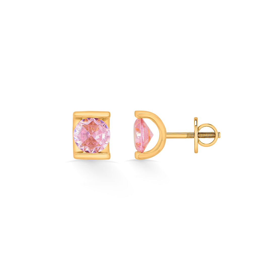 rose frame stud gold earring