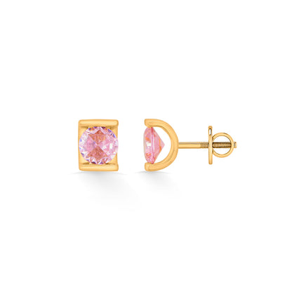 Rose Frame Stud Gold Earring