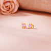 Rose Frame Stud Gold Earring
