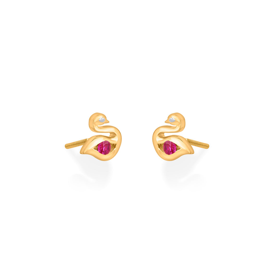 serenity wings stud gold earring
